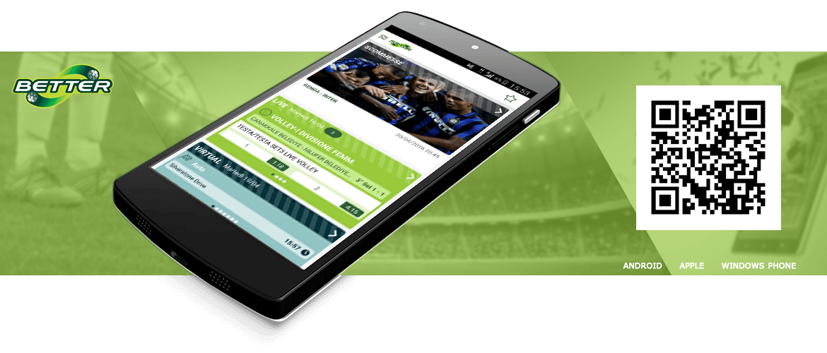 Il codice QR per scommettere via mobile su better