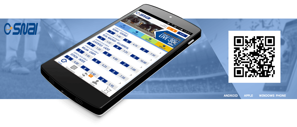Il codice QR per scommettere via mobile su SNAI