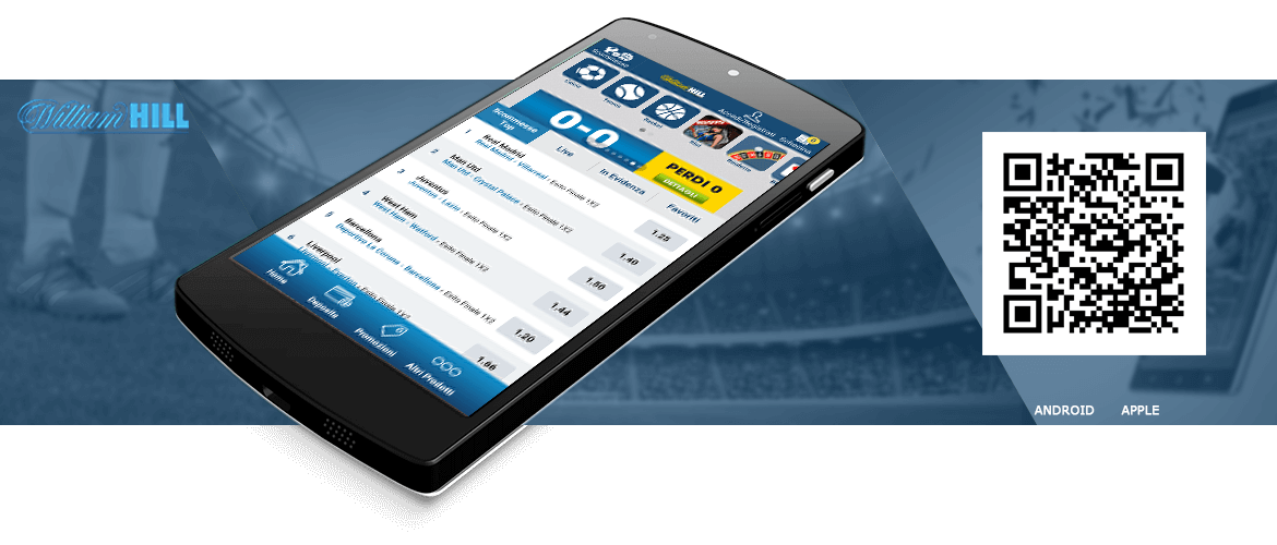 Il codice QR per scommettere via mobile su William Hill